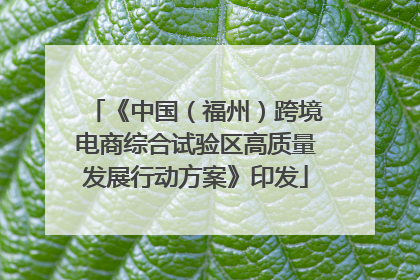 《中国（福州）跨境电商综合试验区高质量发展行动方案》印发