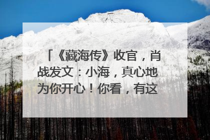 《藏海传》收官，肖战发文：小海，真心地为你开心！你看，有这么多人懂你！