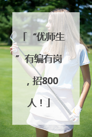 “优师生”有编有岗，招800人！