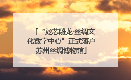 “彣芯雕龙·丝绸文化数字中心”正式落户苏州丝绸博物馆