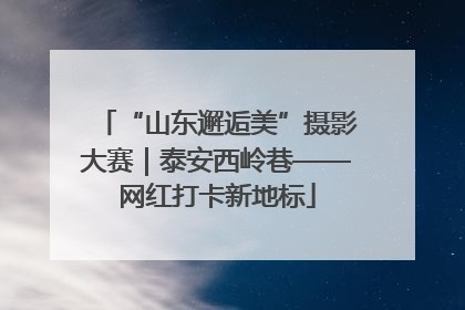 “山东邂逅美”摄影大赛｜泰安西岭巷——网红打卡新地标