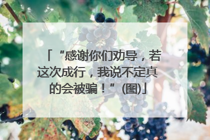 “感谢你们劝导，若这次成行，我说不定真的会被骗！”(图)