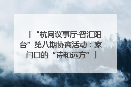 “杭网议事厅·智汇阳台”第八期协商活动：家门口的“诗和远方”
