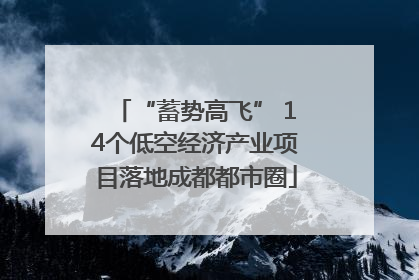 “蓄势高飞” 14个低空经济产业项目落地成都都市圈