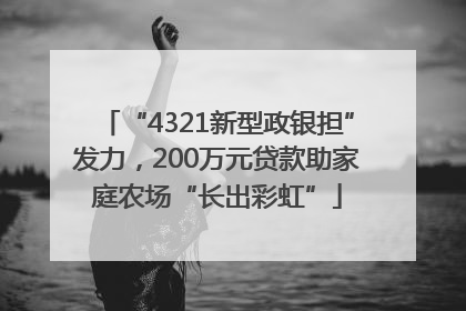 “4321新型政银担”发力，200万元贷款助家庭农场“长出彩虹”
