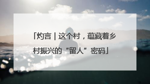 灼言｜这个村，蕴藏着乡村振兴的“留人”密码