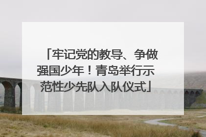牢记党的教导、争做强国少年！青岛举行示范性少先队入队仪式