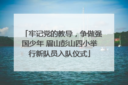 牢记党的教导，争做强国少年 眉山彭山四小举行新队员入队仪式
