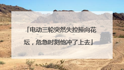 电动三轮突然失控撞向花坛，危急时刻他冲了上去