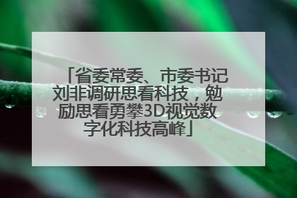 省委常委、市委书记刘非调研思看科技，勉励思看勇攀3D视觉数字化科技高峰