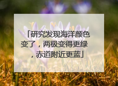 研究发现海洋颜色变了，两极变得更绿，赤道附近更蓝