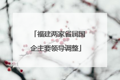 福建两家省属国企主要领导调整