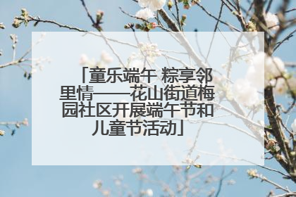童乐端午 粽享邻里情——花山街道梅园社区开展端午节和儿童节活动
