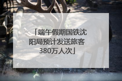 端午假期国铁沈阳局预计发送旅客380万人次