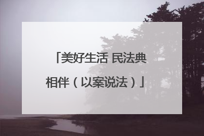 美好生活 民法典相伴（以案说法）