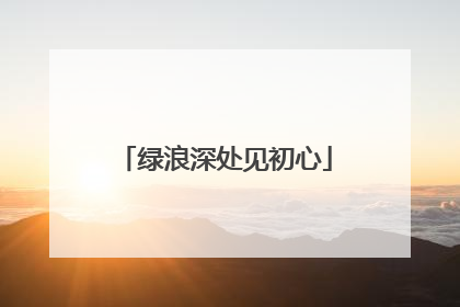 绿浪深处见初心