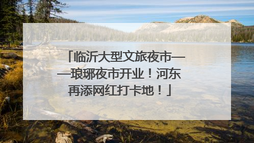 临沂大型文旅夜市——琅琊夜市开业！河东再添网红打卡地！