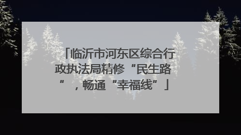 临沂市河东区综合行政执法局精修“民生路”，畅通“幸福线”