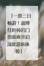 一票三日畅游！淄博红叶柿岩门票新政开启深度游新体验