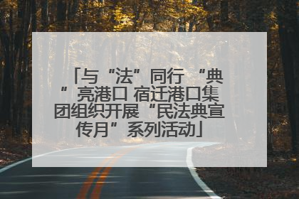 与“法”同行 “典”亮港口 宿迁港口集团组织开展“民法典宣传月”系列活动
