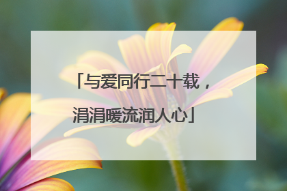 与爱同行二十载，涓涓暖流润人心