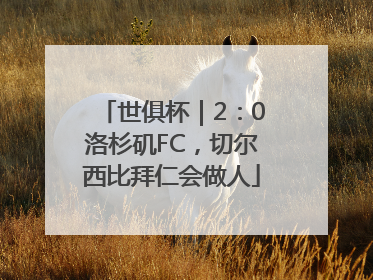 世俱杯｜2：0洛杉矶FC，切尔西比拜仁会做人