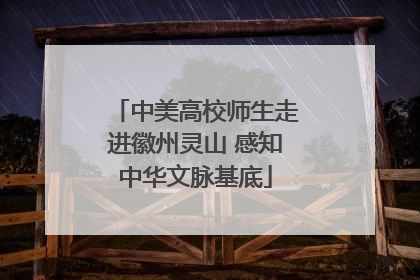中美高校师生走进徽州灵山 感知中华文脉基底