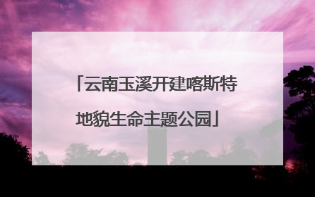 云南玉溪开建喀斯特地貌生命主题公园