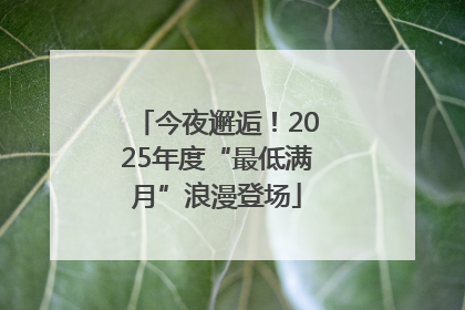 今夜邂逅！2025年度“最低满月”浪漫登场