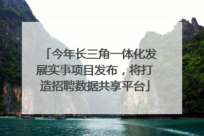 今年长三角一体化发展实事项目发布，将打造招聘数据共享平台
