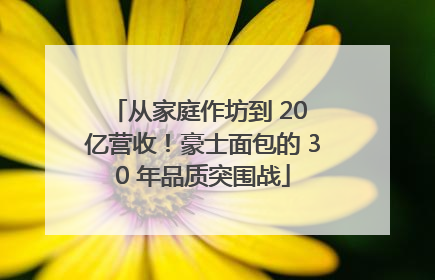 从家庭作坊到 20 亿营收！豪士面包的 30 年品质突围战