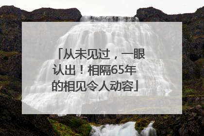 从未见过，一眼认出！相隔65年的相见令人动容