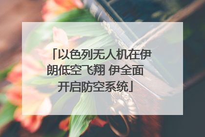 以色列无人机在伊朗低空飞翔 伊全面开启防空系统