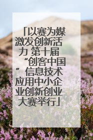 以赛为媒激发创新活力 第十届“创客中国”信息技术应用中小企业创新创业大赛举行
