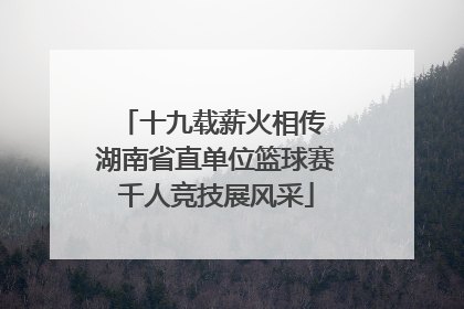 十九载薪火相传 湖南省直单位篮球赛千人竞技展风采