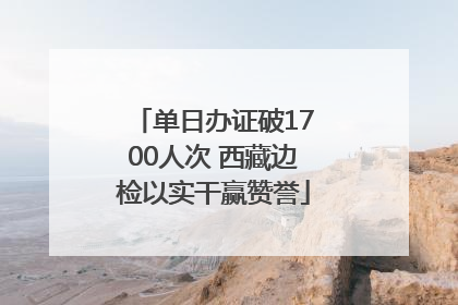 单日办证破1700人次 西藏边检以实干赢赞誉