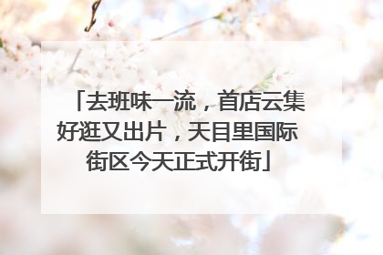 去班味一流，首店云集好逛又出片，天目里国际街区今天正式开街