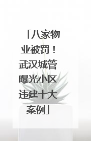 八家物业被罚！武汉城管曝光小区违建十大案例
