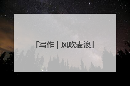 写作｜风吹麦浪