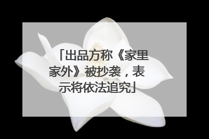 出品方称《家里家外》被抄袭，表示将依法追究
