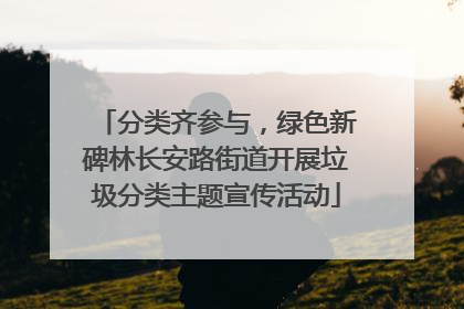 分类齐参与，绿色新碑林长安路街道开展垃圾分类主题宣传活动