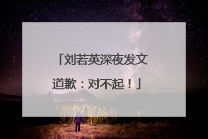 刘若英深夜发文道歉：对不起！