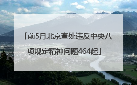 前5月北京查处违反中央八项规定精神问题464起