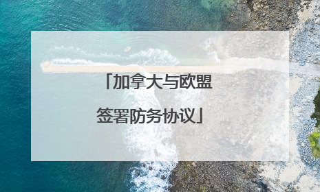 加拿大与欧盟签署防务协议