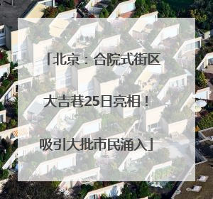 北京：合院式街区大吉巷25日亮相！吸引大批市民涌入