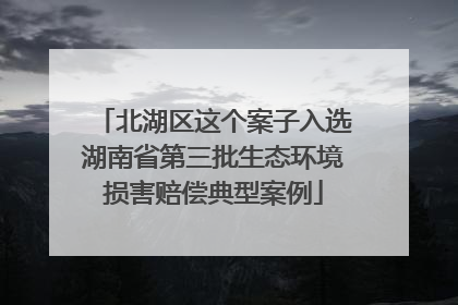 北湖区这个案子入选湖南省第三批生态环境损害赔偿典型案例
