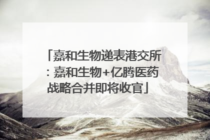嘉和生物递表港交所：嘉和生物+亿腾医药战略合并即将收官