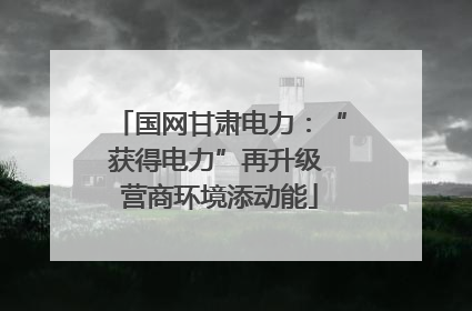 国网甘肃电力：“获得电力”再升级 营商环境添动能