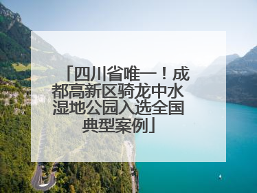 四川省唯一！成都高新区骑龙中水湿地公园入选全国典型案例