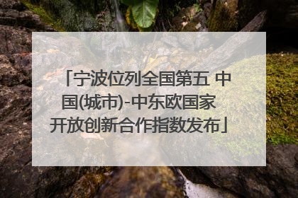 宁波位列全国第五 中国(城市)-中东欧国家开放创新合作指数发布